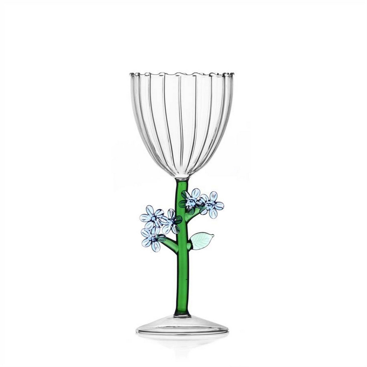 Botanica Stemmed Glass Light Blue Flower