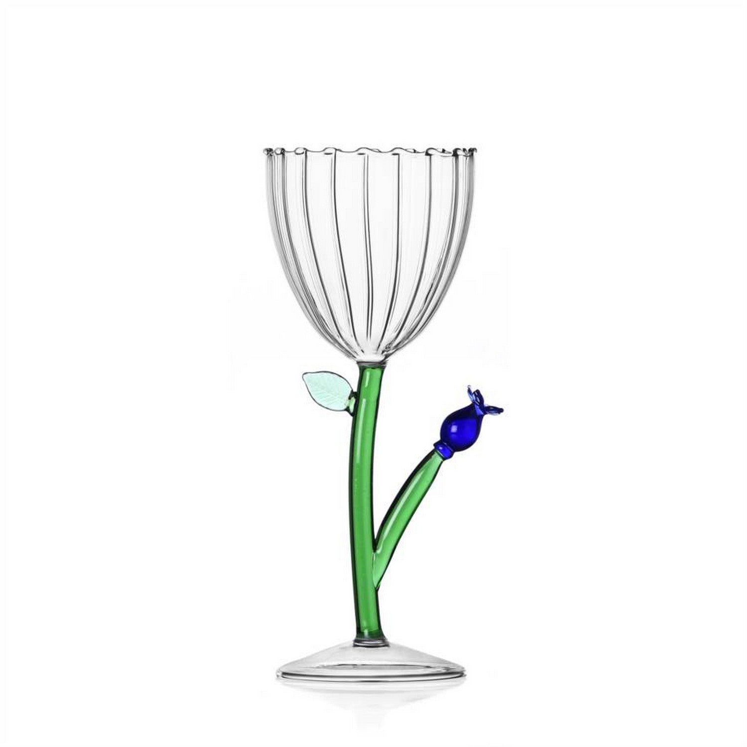 Botanica Stemmed Glass Blue Flower