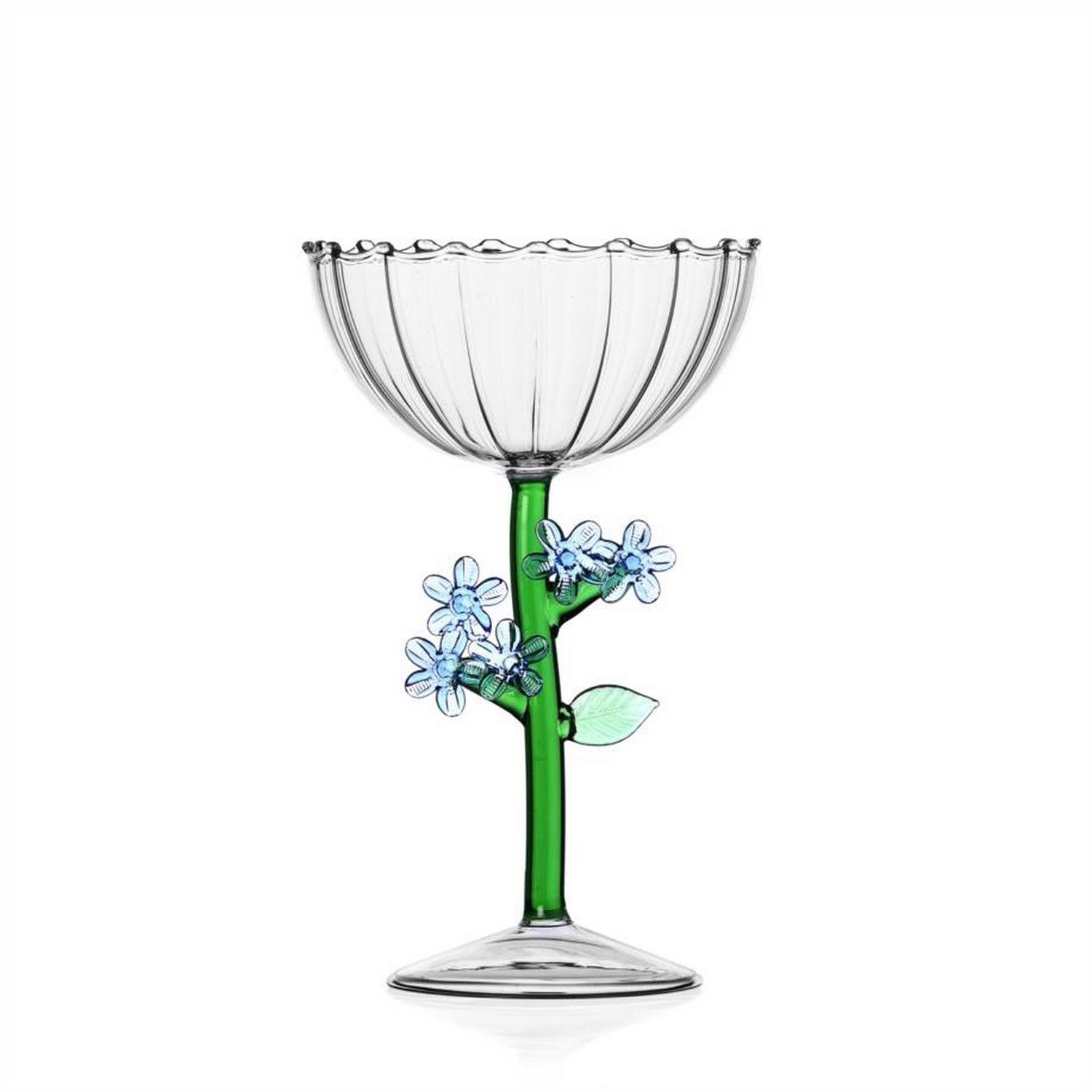 Botanica Champagne Bowl Light Blue Flower