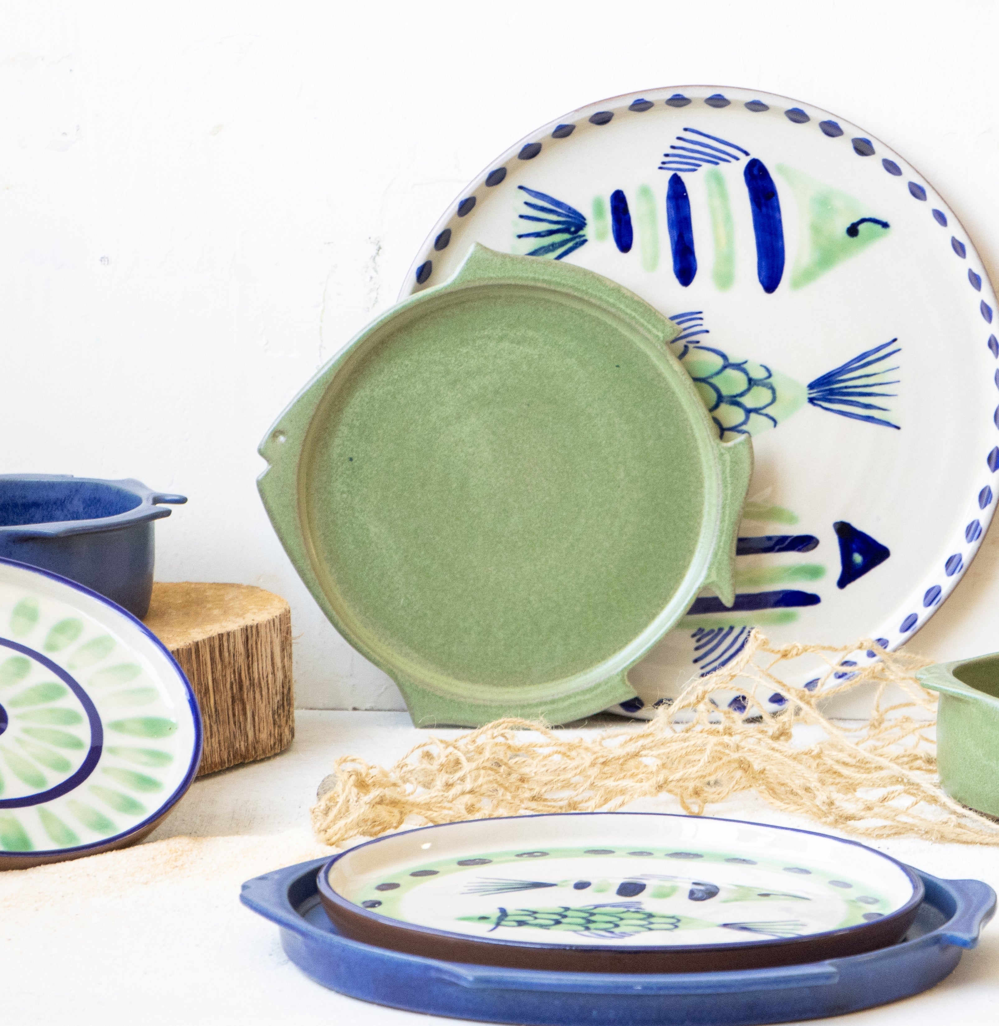 Vilamoura Green Fish Salad Plate