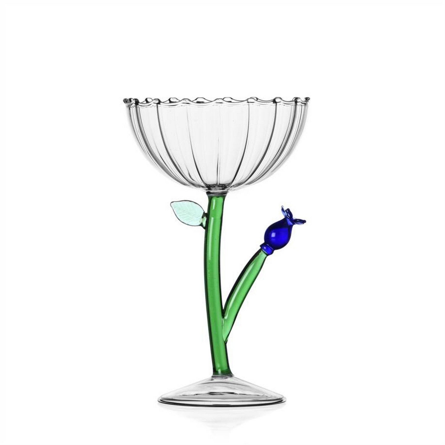 Botanica Champagne Bowl Blue Flower