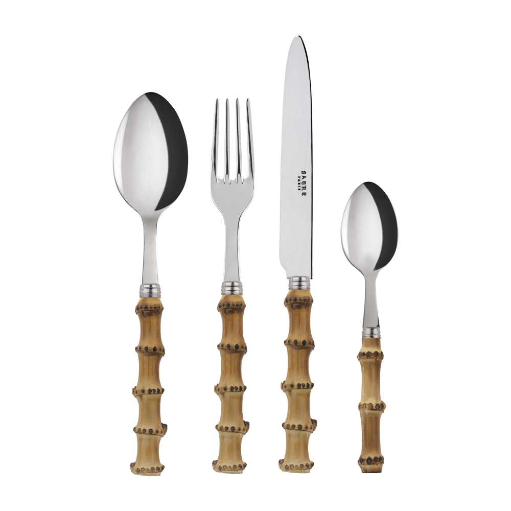 Light Bamboo 4 Piece Cutlery Set