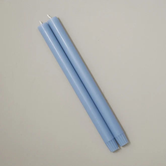 Sky Blue Pair of Dining Candles