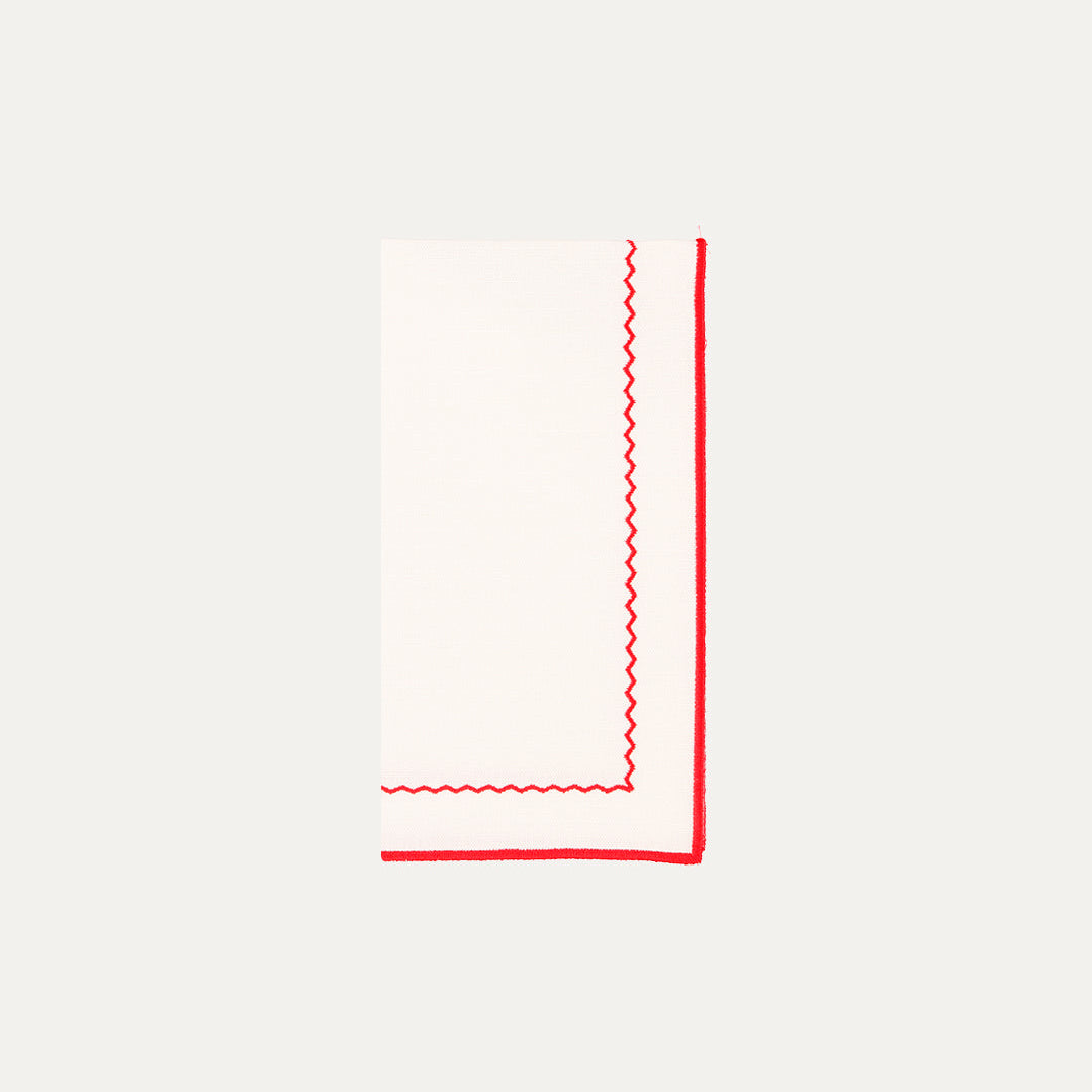Berço Napkin White with Red